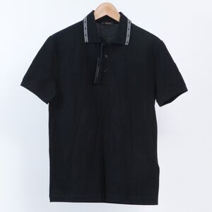 NWT Versace Polo Shirt Men's Size XS Cotton Black Spell Out Logo Short Sleeves